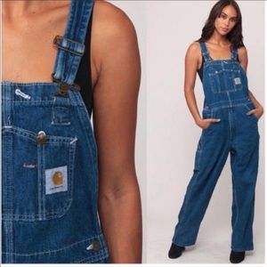 Carhartt Denim Dark Wash Overalls Sz 32 Jeans